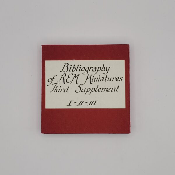 Bibliography of REM Miniatures, Third Supplement
